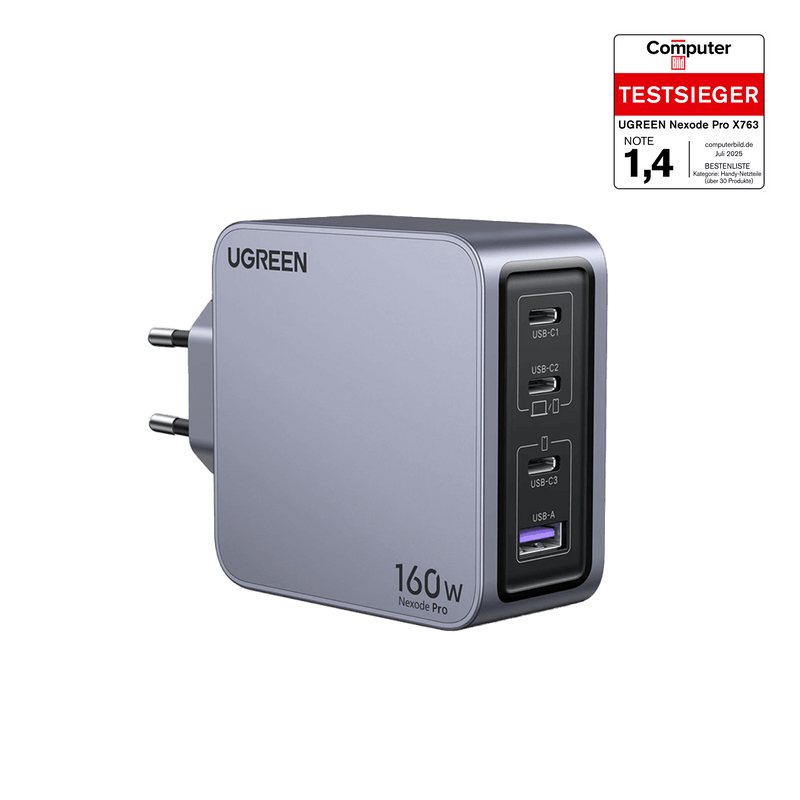 UGREEN Nexode Pro USB-C Ladegerät (160W, 4-Ports, GaN)