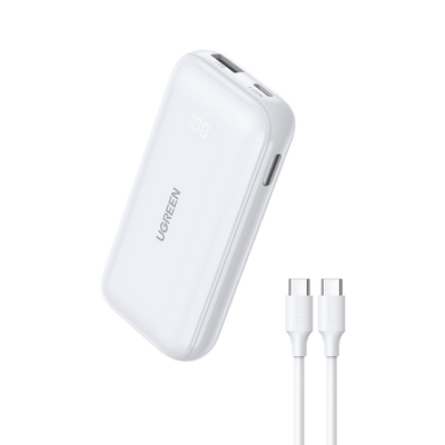 UGREEN 10000mAh PD 30W Powerbank mit USB-C Ladekabel (0,5 M)