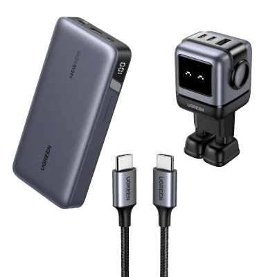 UGREEN Set-Angebot: 25000mAh Powerbank + 65W Ladegerät + USB-C Kabel