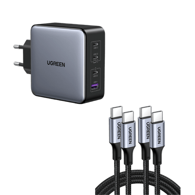 UGREEN Set-Angebot: Nexode X 160W 4-Ports Ladegerät + 100W USB-C Kabel*2 (1M)