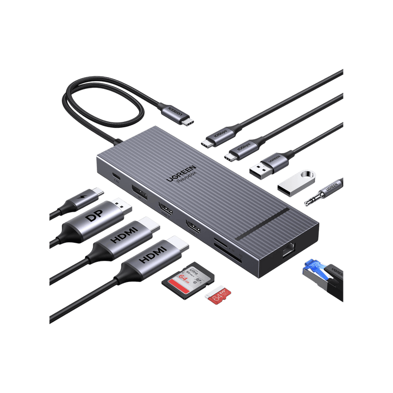 UGREEN Revodok Pro Dockingstation (12-in-1, Triple Display 4K@60Hz, 100W)