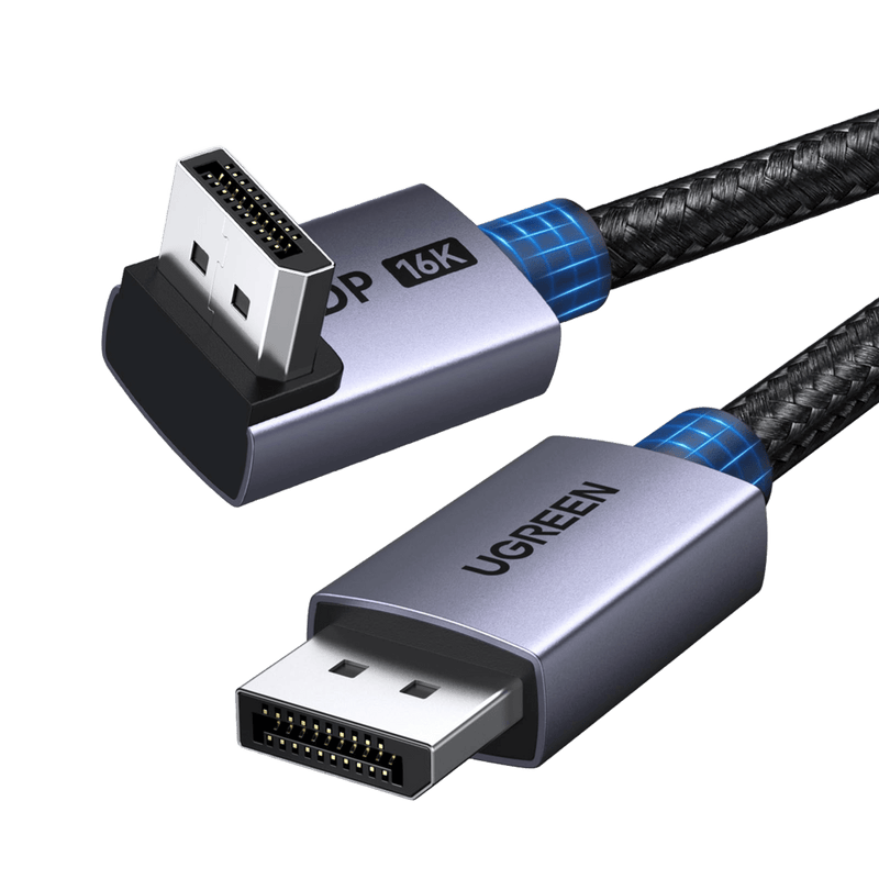 UGREEN DisplayPort-2.1-Kabel mit 90°-Winkel (16K@60Hz, 80 Gbps, 3 m)