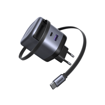 UGREEN Nexode Ladegerät (65W mit ausziehbarem USB-C-Kabel)
