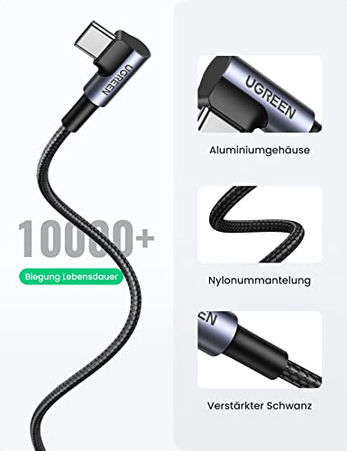 UGREEN USB-A auf USB-C Ladekabel Winkel 90 Grad