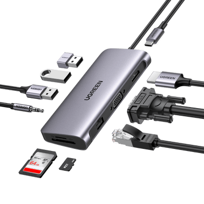 UGREEN USB-C Dockingstation (10-IN-1) mit HDMI 4K & VGA Port