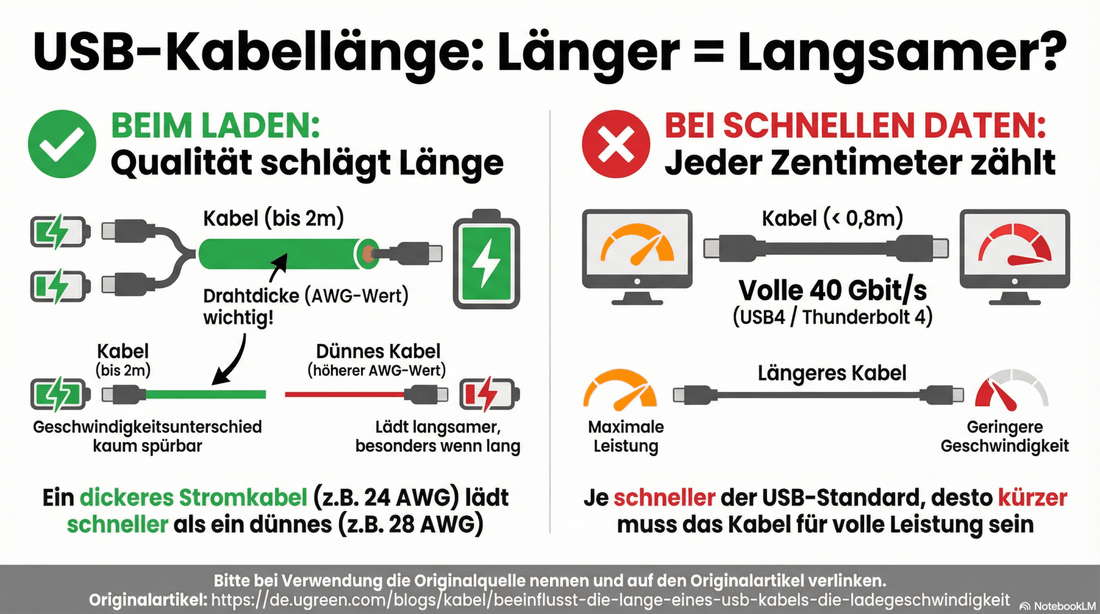 Beeinflusst die Länge eines USB-Kabels die Ladegeschwindigkeit? (Was die Daten wirklich zeigen) - UGREEN DE