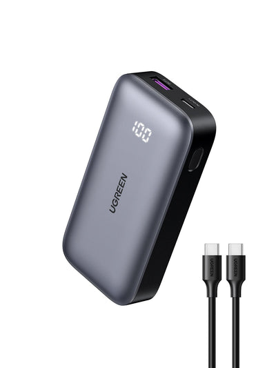 UGREEN 10000 mAh PD 30 W Powerbank mit USB-C Ladekabel (0.5 M)