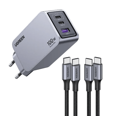 UGREEN Set-Angebot: 100W 3-Port Ladegerät + USB-C Kabel
