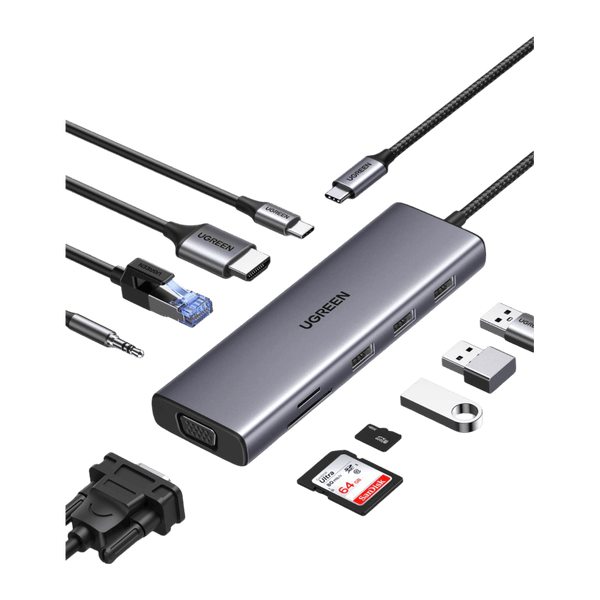 UGREEN Revodok 10-IN-1 USB-C Hub, Dual Display unterstützt