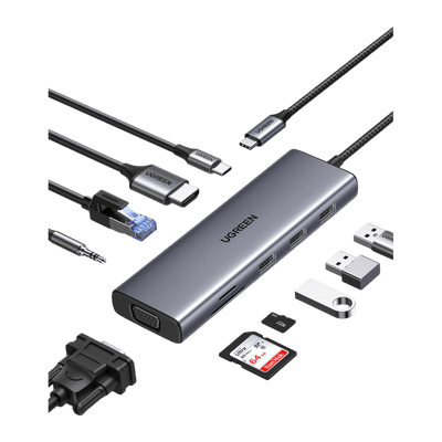 UGREEN Revodok 10-IN-1 USB-C Hub, Dual Display unterstützt