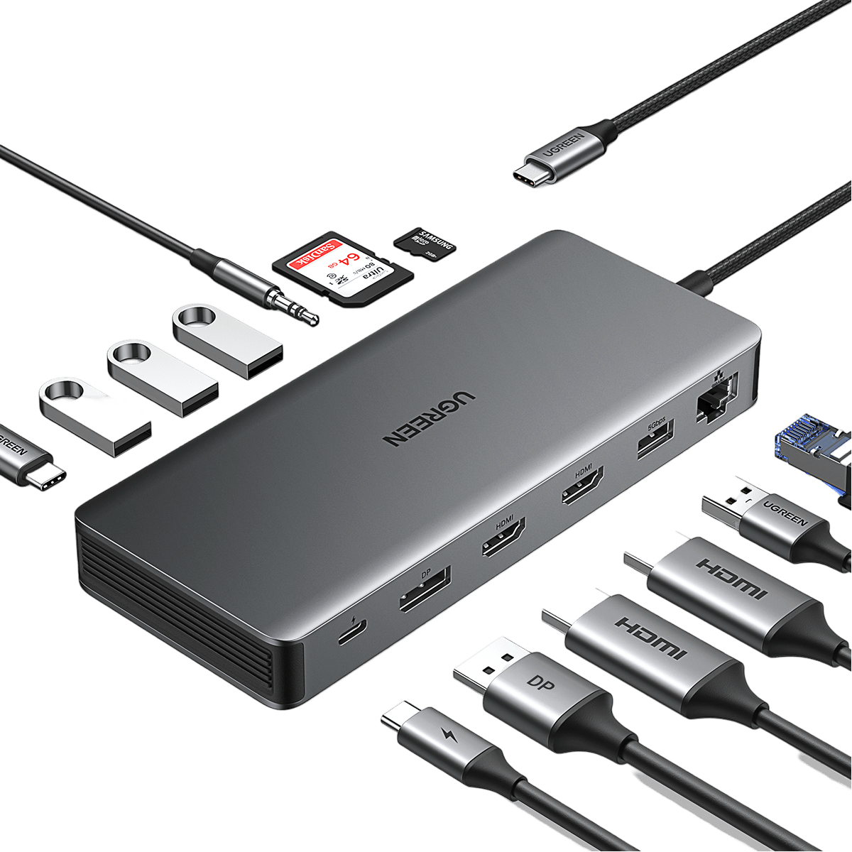 UGREEN Revodok Pro 313 USB-C Dockingstation (13-IN-1, Triple Display)