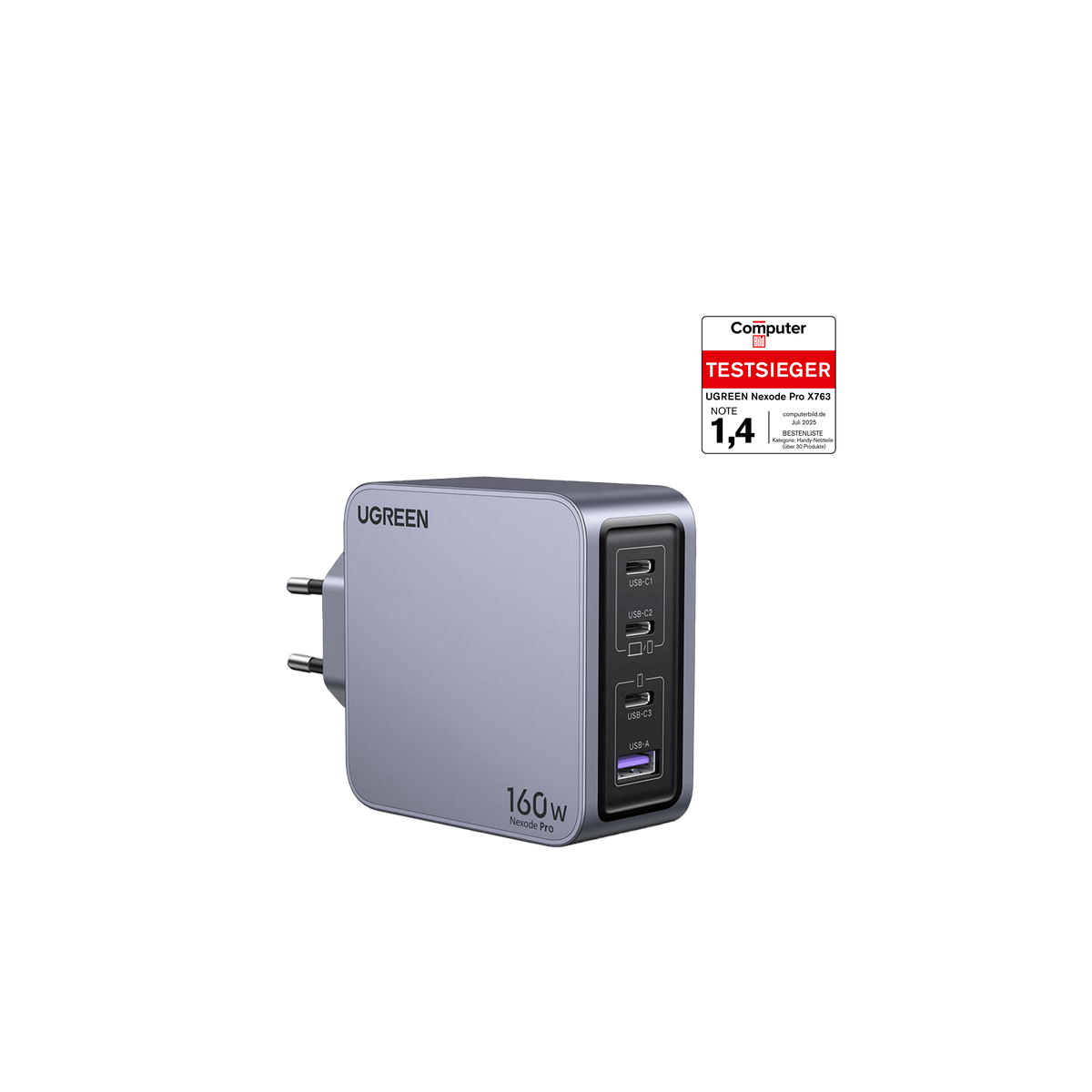 UGREEN Nexode Pro USB-C Ladegerät (160W, 4-Ports, GaN) - Ladegerät
