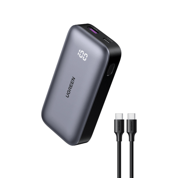 UGREEN 10000 mAh PD 30 W Powerbank mit USB-C Ladekabel (0.5 M)