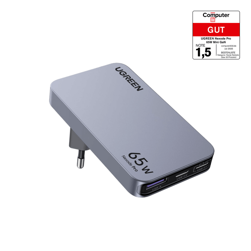 UGREEN Nexode Pro Ultra-Slim USB-C Ladegerät (65W, 3-Ports, GaN)