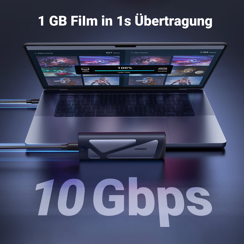 UGREEN USB 3.2 10Gbps M.2 NVMe & SATA Aluminium Gehäuse