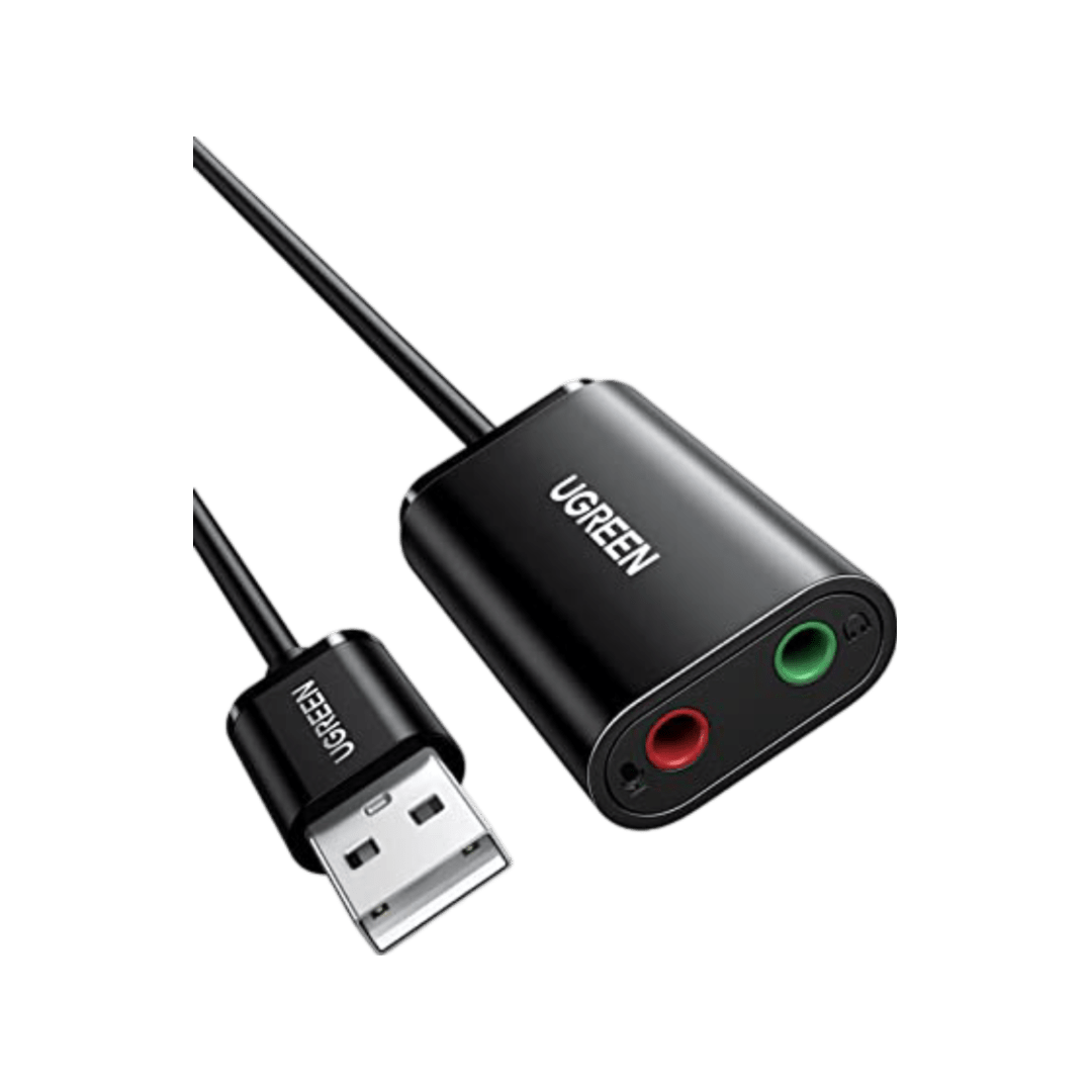 UGREEN externe Soundkarte Musikadapter USB - 3,5 mm Klinke 15cm Audio Adapter USB-Soundkarte