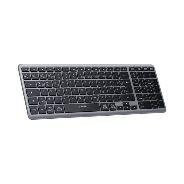 UGREEN Wiederaufladbare Ultra Slim Bluetooth Tastatur Kabellos (BT5.0+2.4G)