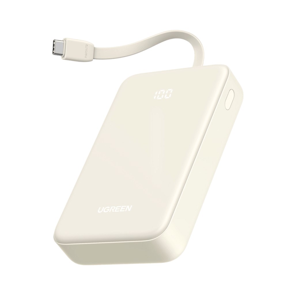 UGREEN Powerbank (20000mAh, 22.5W, integriertem USB-C-Kabel)