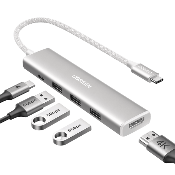 UGREEN Revodok Stilvolle Serie 5-IN-1 USB-C 4K HDMI Hub (Weiß)