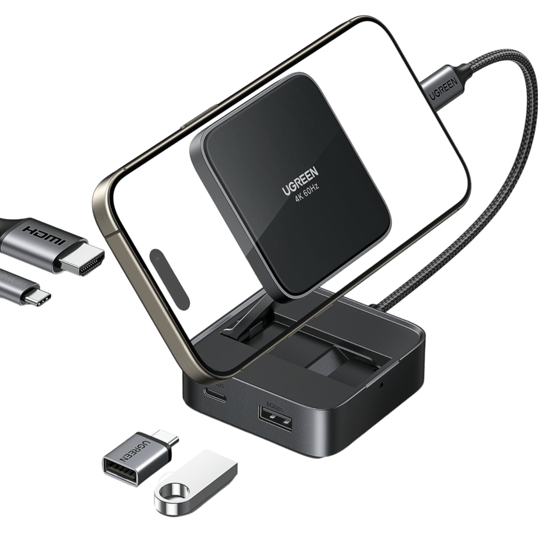 UGREEN Magnetischer USB-C Hub (4-in-1, Faltbarer, 5Gbps, 4K60Hz, 100W)