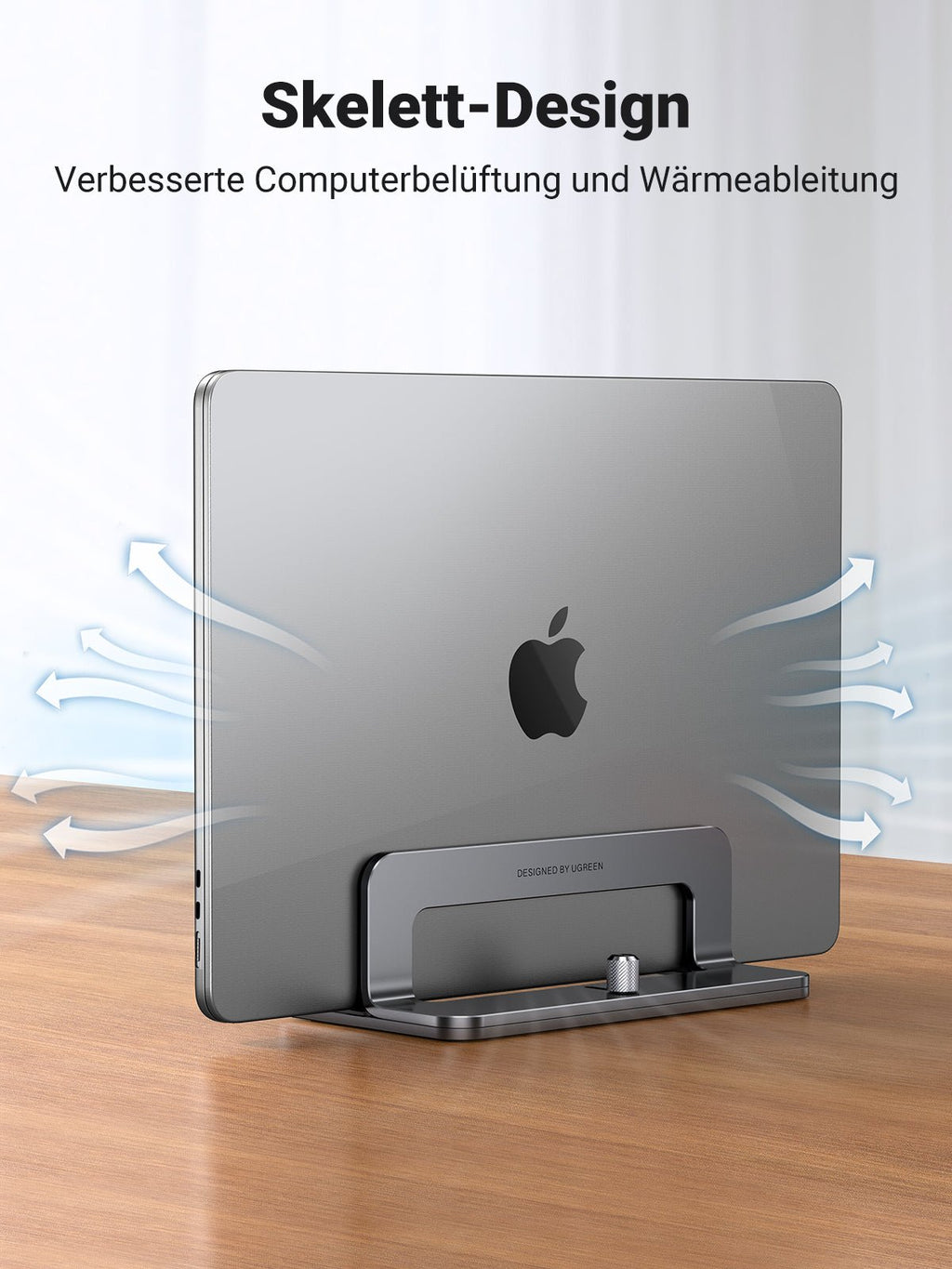 UGREEN Vertikaler Laptopständer mit Thermischer Basis (Grau)