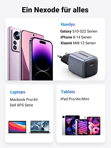 UGREEN Nexode 30W USB C Ladegerät With GaN II Tech+60W USB-C Ladekabel(1m)