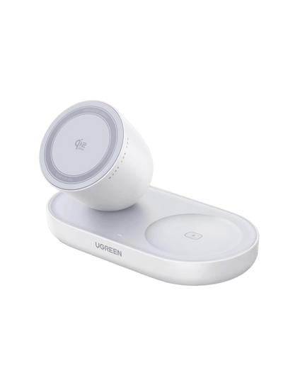 UGREEN Zapix 2-in-1 22W Qi2 MagSafe Ladestation (2-in-1, Weiß)
