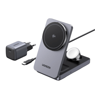 UGREEN Qi2 MagFlow Wireless Ladestation mit 30 W USB-C Ladegerät