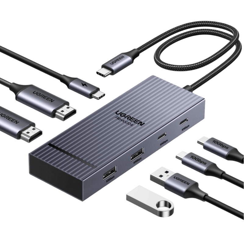UGREEN Revodok Pro USB-C Hub (10Gbps, 7-IN-1, Dual 4K@60Hz)