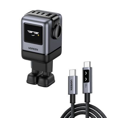 UGREEN-Set: 100 W Uno Ladegerät  + 100 W Uno USB-C Kabel  (1 M)