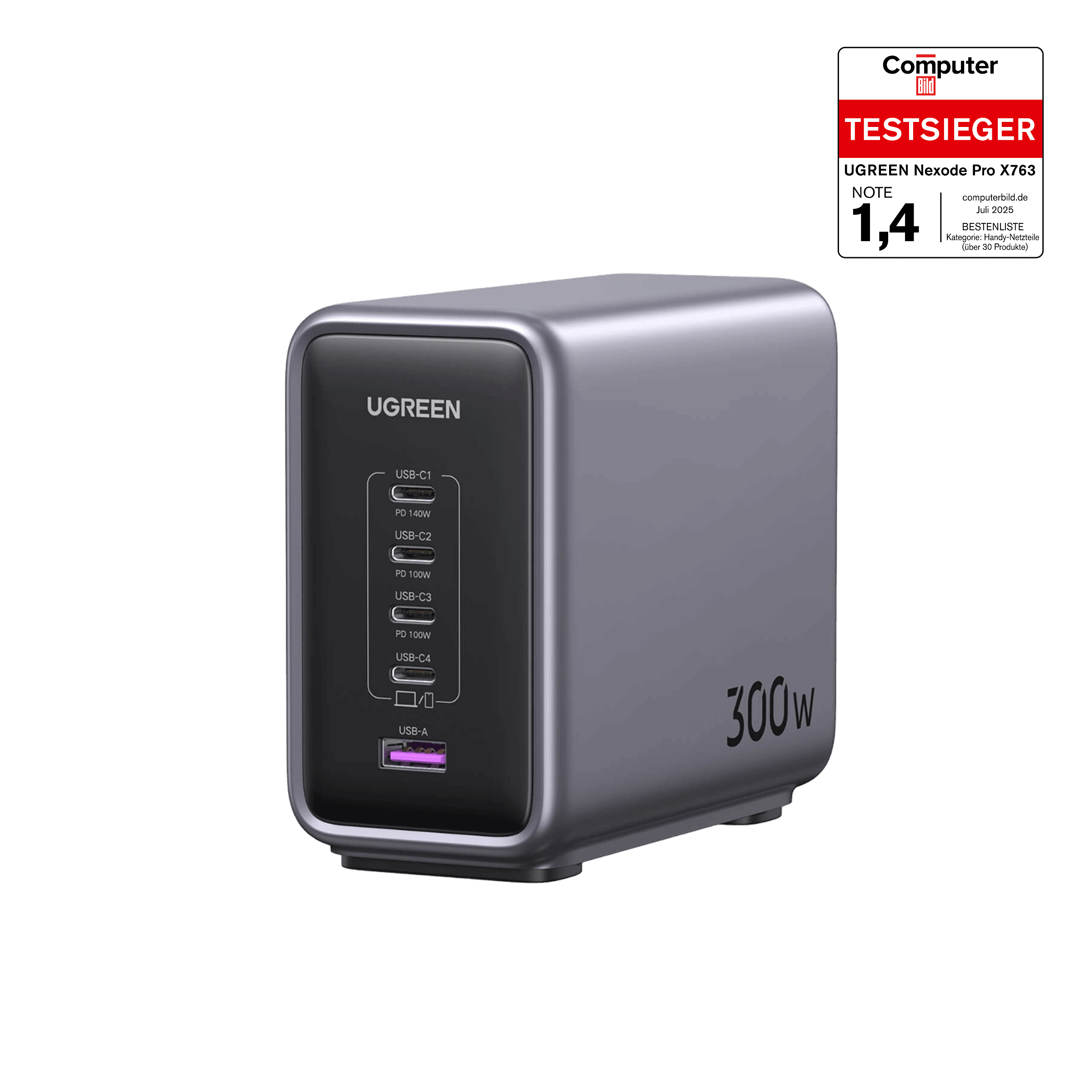 UGREEN Nexode PD ladegerät (300W, 5 - Ports, GaN) - Ladegerät