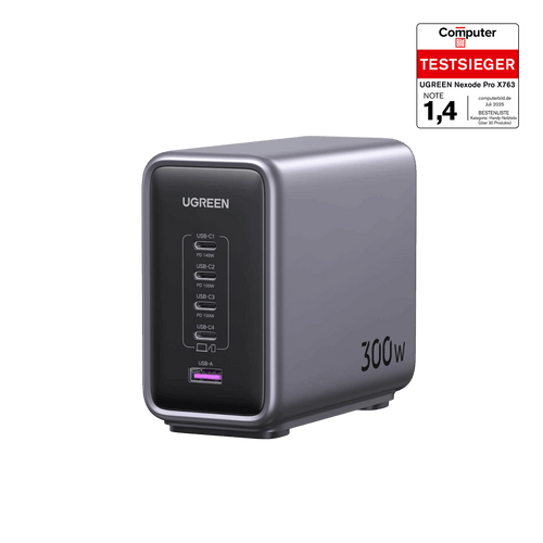 UGREEN Nexode PD ladegerät (300W, 5 - Ports, GaN) - Ladegerät