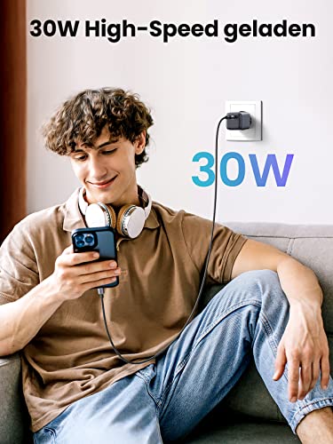 UGREEN Nexode 30W USB C Ladegerät With GaN II Tech+60W USB-C Ladekabel(1m)