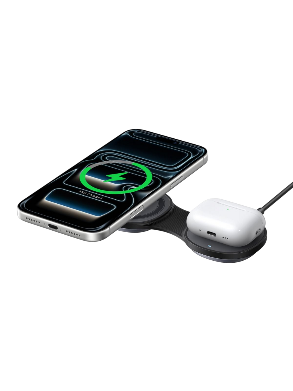 UGREEN MagFlow Magnetisches Kabelloses Ladegerät (2-in-1, klappbar, Qi2 25 W, 30 W USB-C-Eingang)