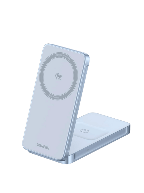 UGREEN MagFlow 2 - in - 1 Magnetisches kabelloses Ladegerät 25W (MagSafe - kompatibel) - Ladegerät