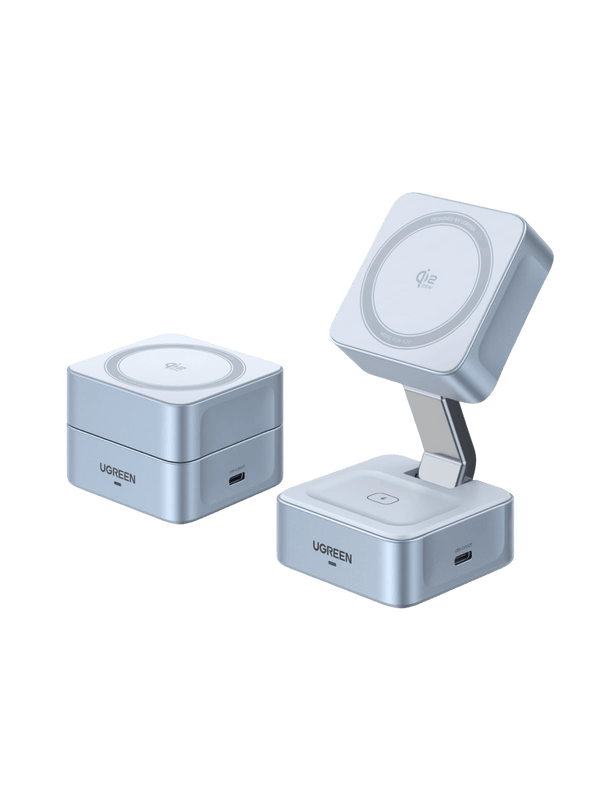UGREEN MagFlow 2 - in - 1 Magnetisches Kabelloses Ladegerät 25W (MagSafe kompatibel) - Ladegerät