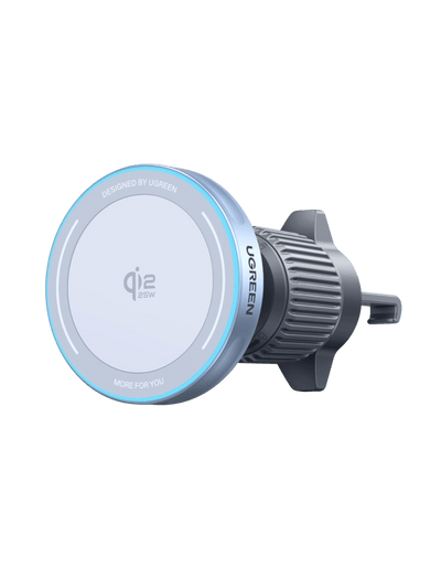 UGREEN MagFlow 2-in-1 Magnetisches Kabelloses Auto-Ladegerät (Qi2 25W, MagSafe-kompatibel)