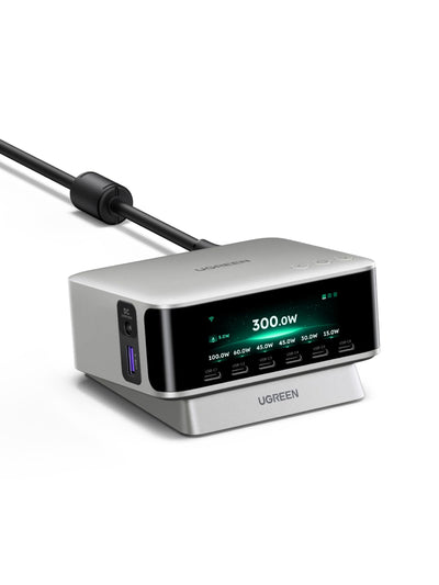 [NEU] UGREEN Nexode Pro Smart-Display-Desktop-Ladegerät (300 W, 8 Anschlüsse, GaN, 5 Lademodi)