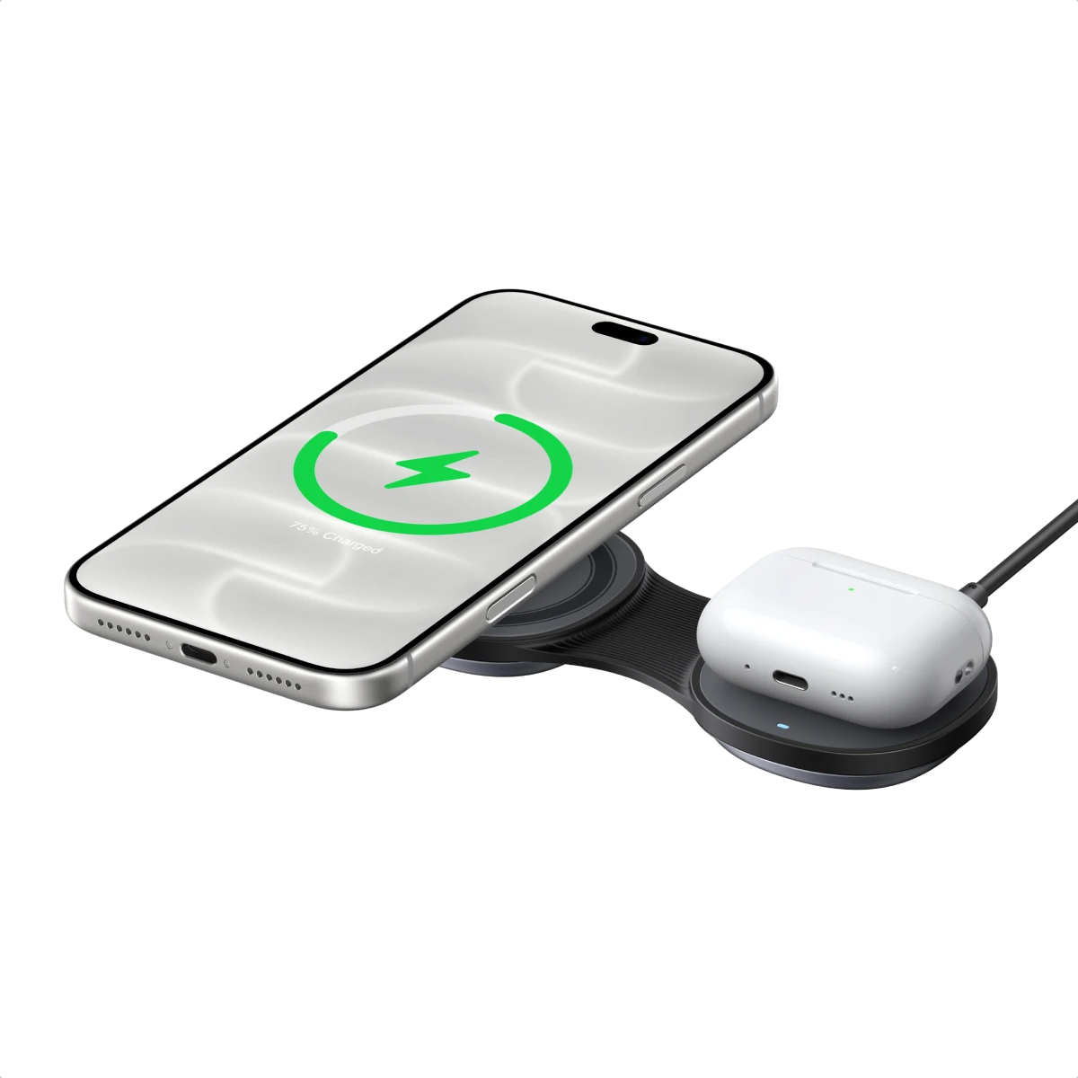 UGREEN MagFlow Magnetisches Kabelloses Ladegerät (2-in-1, klappbar, Qi2 25 W, 30 W USB-C-Eingang)
