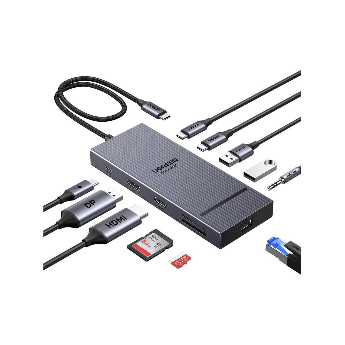 UGREEN Revodok Pro Dockingstation (11-in-1, 10Gbps, 100W)