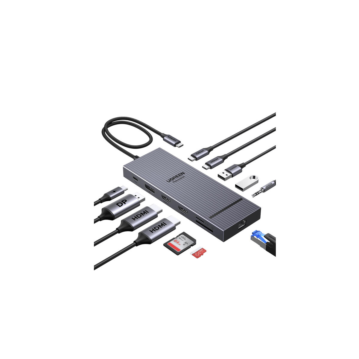 UGREEN Revodok Pro Dockingstation (12-in-1, Triple Display 4K@60Hz, 100W)