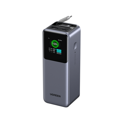 UGREEN Nexode Powerbank (20000mAh, 165W) mit ausziehbarem USB-C-Kabel