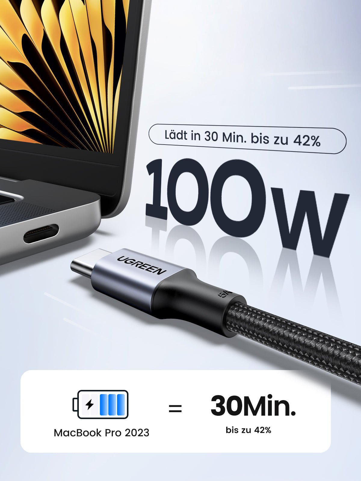UGREEN 100W USB-C auf USB-C Ladekabel (Nylon)