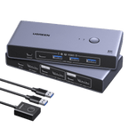 UGREEN DP 1.4 KVM-Switch (2 PCs, 1 Monitor, 4 USB 3.0, 8K@60Hz, HDR10) - Switch