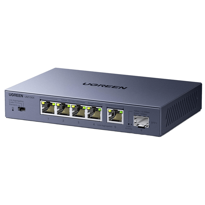UGREEN 2,5G-LAN-Switch (5 x 2,5G-Ports, 1 x 10G-SFP+)