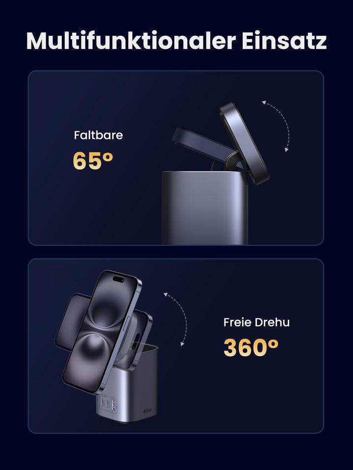 UGREEN Nexode 4-IN-1 Qi2 USB-C Ladegerät - Multifunktionaler Einsatz