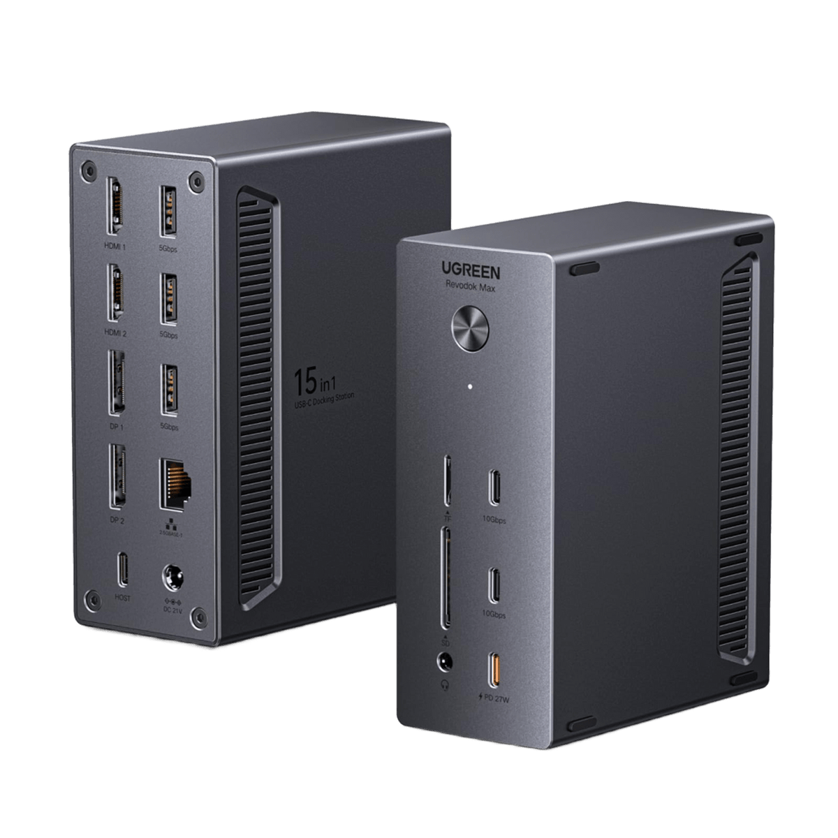 UGREEN DisplayLink 15-in-1 Dockingstation (8K 60Hz, Quad Display, 2,5GbE, 150W Netzteil)