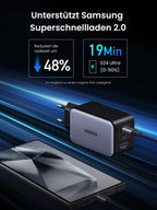 UGREEN Nexode X 100 W USB-C 3-Port GaN Ladegerät, Unterstutzt Samsung Superschnellladen2.0