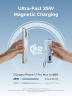 Die UGREEN MagFlow Powerbank bietet ultraschnelles Qi2-25W-Laden, lädt das iPhone 17 Pro Max in etwa 38 Minuten auf 50 % auf und ist vollständig MagSafe-kompatibel.