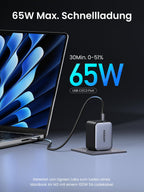 UGREEN Nexode X 65 W USB-C GaN Ladegerät (3-Ports) 65W Max. Schenellladung